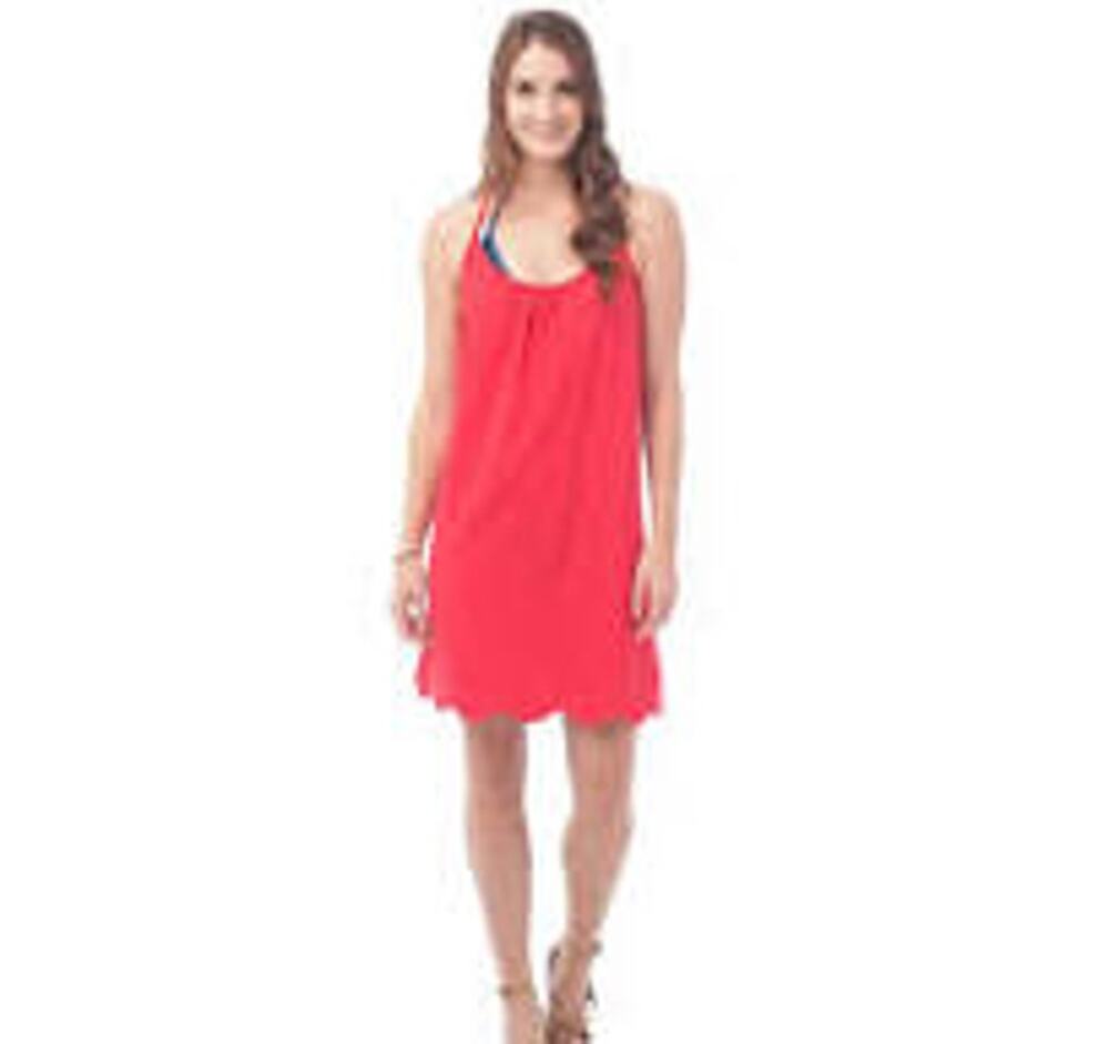 Southern Tide Bright Red  X-LARGE Seabreeze Scalloped Sundress EUC!